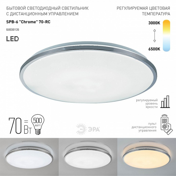 Накладной светильник Эра Классик SPB-6-70-RC Chrome