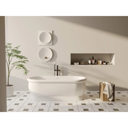 Акриловая ванна Abber AB9515 173,5x79 см, отдельностоящая, белый
