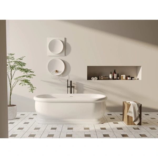 Акриловая ванна Abber AB9515 173,5x79 см, отдельностоящая, белый