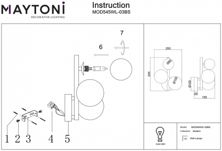Бра Maytoni Dallas MOD545WL-03BS