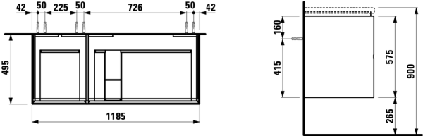 Тумба под раковину Laufen PALOMBA 4.0730.4.180.220.1 белая