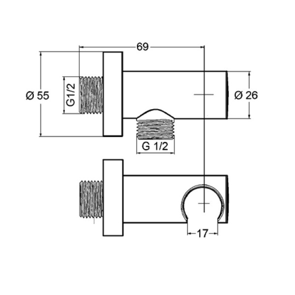 Шланговое подключение Kludi Nova Fonte 6054739-00 черное матовое