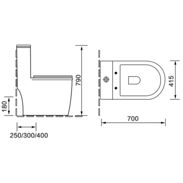 Унитаз-компакт SantiLine SL-5019 безободковый, с сиденьем микролифт, белый