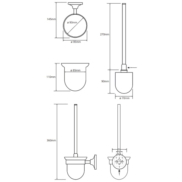 Туалетный ершик Bemeta Retro 144313012