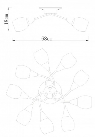 Потолочная люстра Arte Lamp Penny A2701PL-9WG