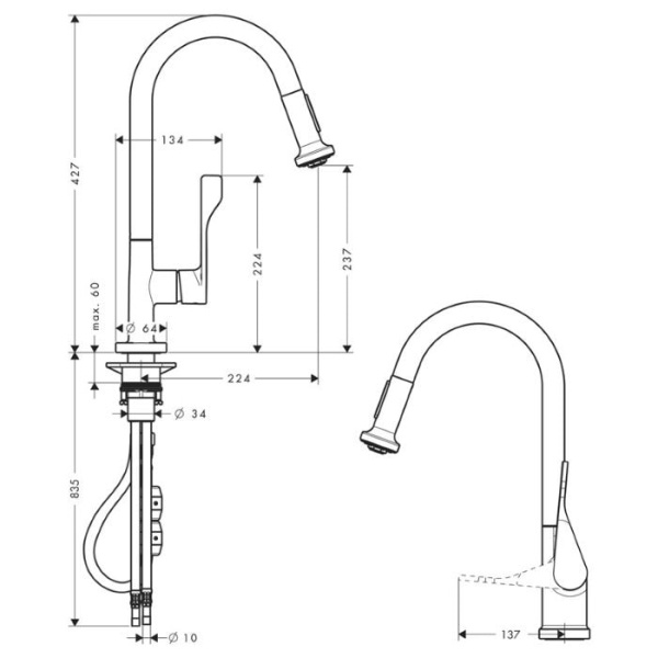 Смеситель для кухни Axor Citterio Select 39835000