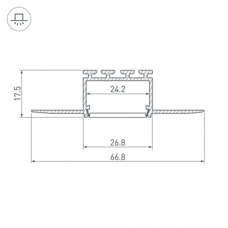 Профиль встраиваемый Arlight Pls-f-hide 23962