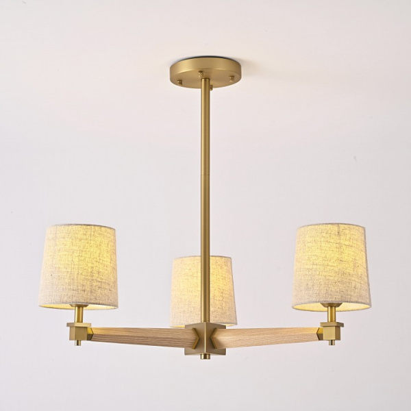 Люстра на штанге Imperiumloft Jorgenson Beige/Light wood STAVRA01