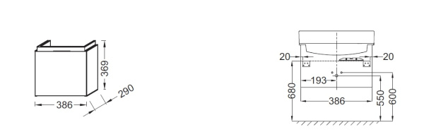 Тумба под раковину Jacob Delafon Rythmik 38.6 EB1036-G1C Белый Блестящий Лак