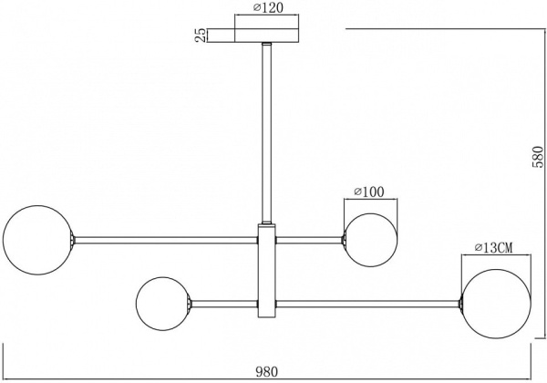 Люстра на штанге Freya Sphirity FR5376CL-04B