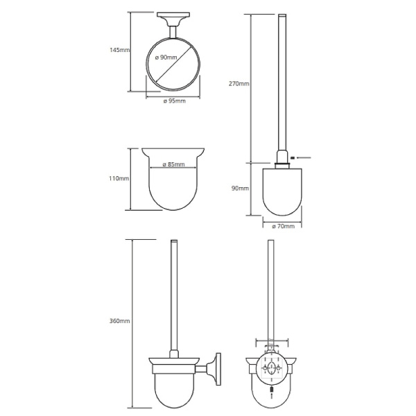 Туалетный ершик Bemeta Retro 144113017