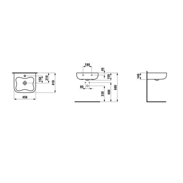 Подвесная мини-раковина Laufen FLORAKIDS 45x41 8.1503.1.000.104.1