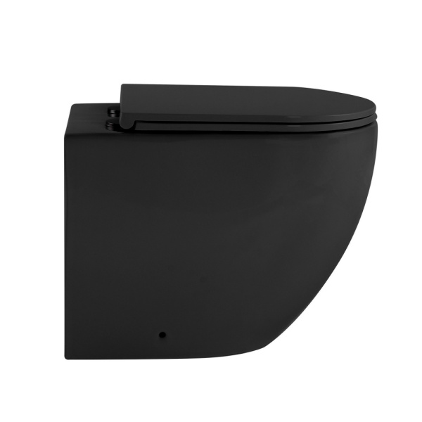Приставной унитаз Abber Bequem AC1111TMB с крышкой-сиденьем черный матовый