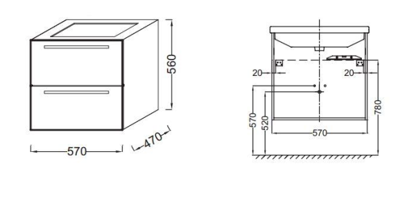 Тумба под раковину Jacob Delafon Struktura 57 EB1276-N18 белый