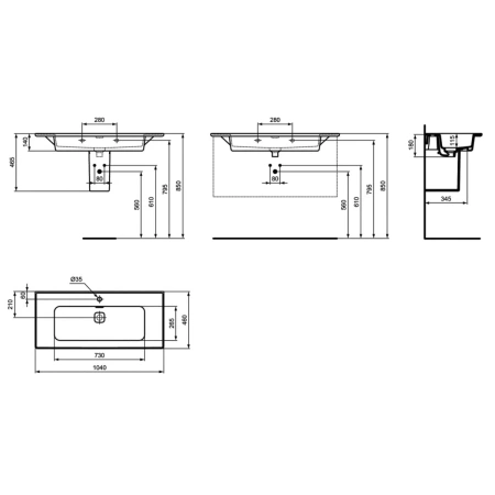 Раковина 104x46 см Ideal Standard Strada II T300401