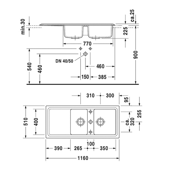 Кухонная мойка Duravit Cassia 80 7513110800 черный