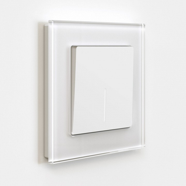 Выключатель одноклавишный с подсветкой без рамки Werkel белый матовый W1110161