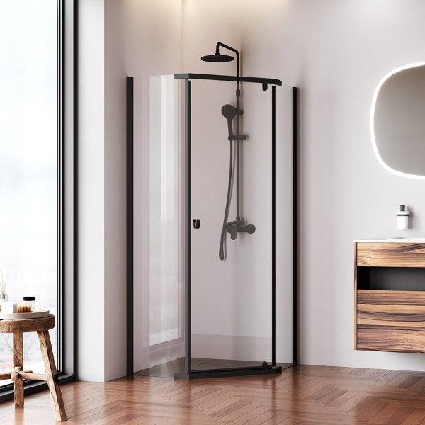 Душевой уголок AM.PM Sunny 90x90 W87G-405-9090-BT черный матовый