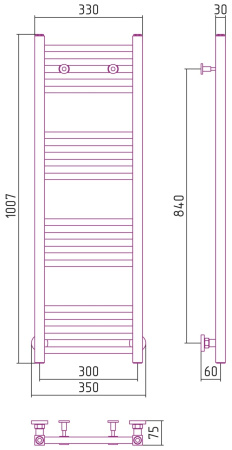 Полотенцесушитель водяной Сунержа Модус 100x30 (00-0250-1030)