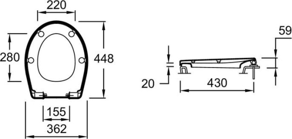 Крышка-сиденье Jacob Delafon Patio E70021-00 с микролифтом петли хром