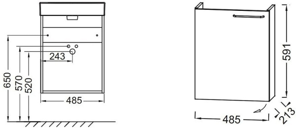 Тумба под раковину Jacob Delafon Odeon Rive Gauche EB2581G-R9-E52