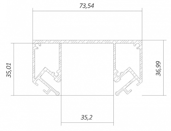Профиль-держатель встраиваемый 6063 LINE3535 STC 0213401