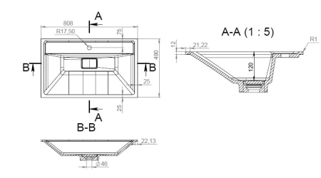 Раковина AM.PM Inspire V2.0 M50AWPC0801WG 80 см