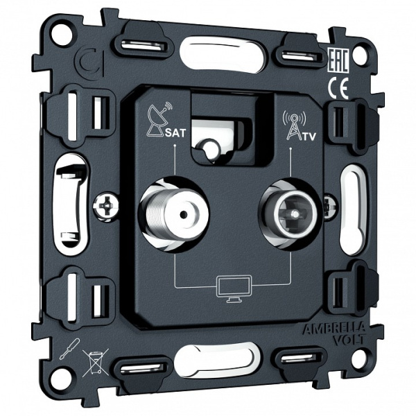 Механизм ТВ-розетки и SAT-розетки оконечные Ambrella Volt QUANT VM217
