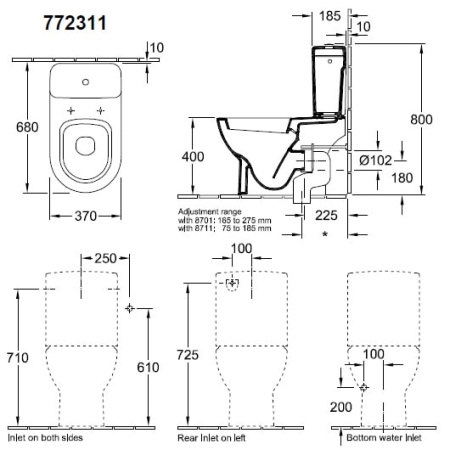 Бачок для унитаза Villeroy&Boch Subway 772311R1