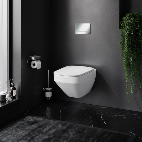 Комплект унитаз AM.PM Spirit V2.0 FlashClean IS47051.50A1700 с инсталляцией + клавиша глянцевый хром + сиденье