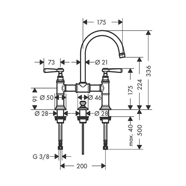 Смеситель для раковины Axor Montreux 16511000