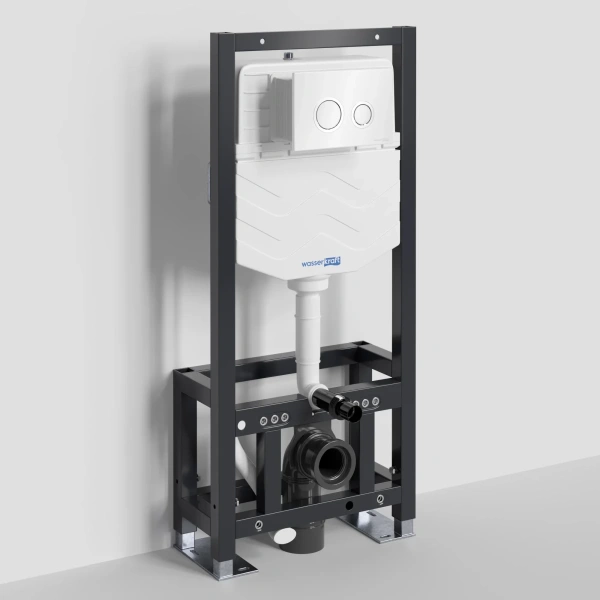 Инсталляция для унитаза WasserKRAFT Dill 61 61TLT.010.ME.WH01 с кнопкой смыва, белый/хром/белый