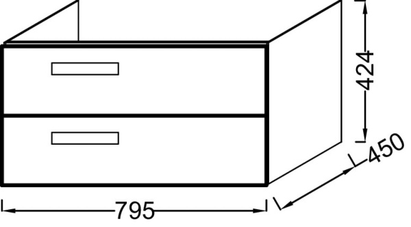 Тумба под раковину 80 см Jacob Delafon Rythmik EB1303-N29 серая кожа