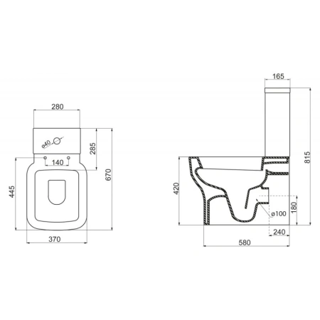 Чаша напольного унитаза BelBagno Vaso BB127CP