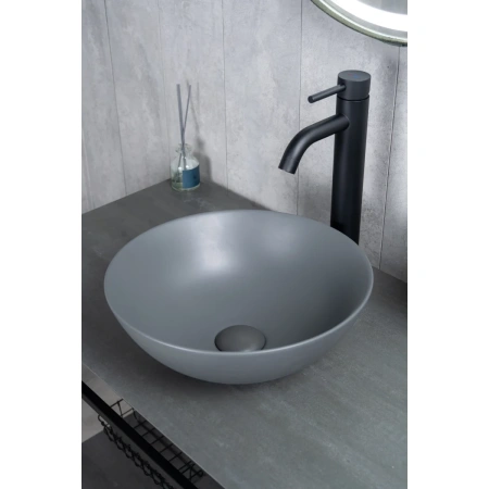 Раковина-чаша GID 9081gnm 36x36 см, накладная, серый матовый