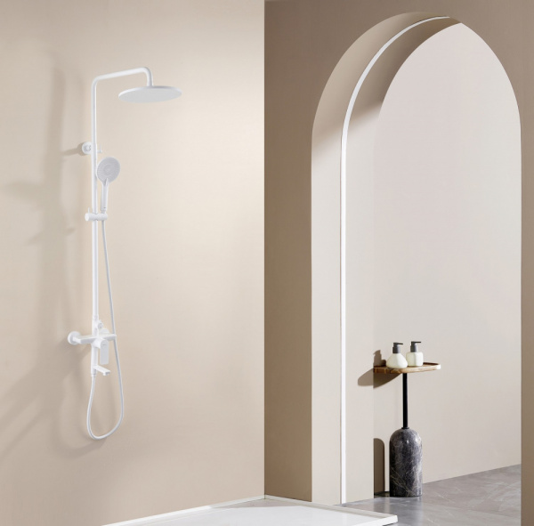 Душевая стойка Abber Weiss Insel AF8016FWL белый матовый