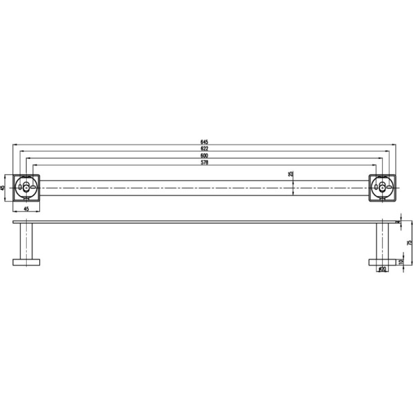 Полотенцедержатель Villeroy&Boch Elements – Striking 64,5 TVA15200200061