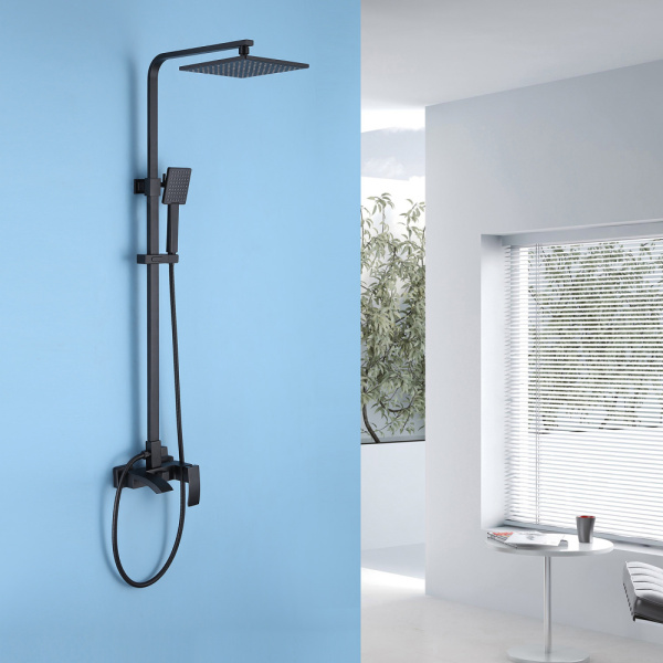 Душевая стойка Abber Wasserfall AF8616B черный матовый