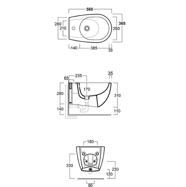 Подвесное биде Simas Vignoni VI19 bi matt*1 белый матовый