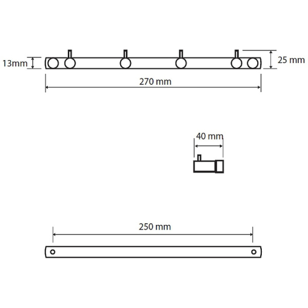 Вешалка для полотенец Bemeta Dark 104606100 черная матовая