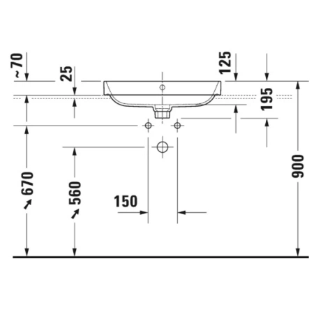 Раковина 60x46 см Duravit Happy D.2 Plus 2360600000
