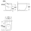 Приставной безободковый унитаз торнадо Grohe Euro Ceramic 3933900H