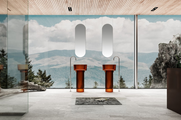 Раковина Abber Kristall AT2702Opal красная