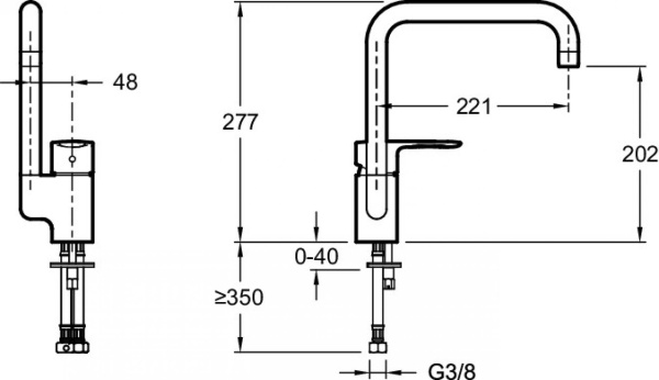 Смеситель для кухни Jacob Delafon July E98325-CP хром