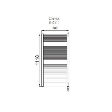 Полотенцесушитель электрический Irsap Ares 58x111.8 EIM058KK1IR01NNN черный