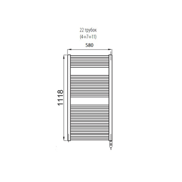 Полотенцесушитель электрический Irsap Ares 58x111.8 EIM058KK1IR01NNN черный