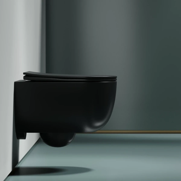 Унитаз подвесной Ceramica Nova Modena CN6063MDH безободковый, с сиденьем микролифт, темный антрацит матовый