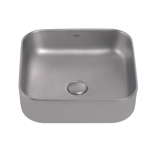 Раковина накладная Abber Rechteck 38 AC2211MS серебро матовое