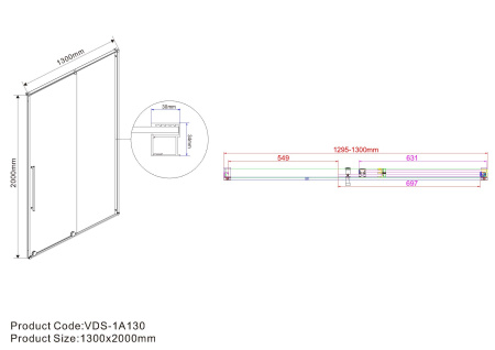 Душевая дверь Vincea Arno VPS-1A130CL