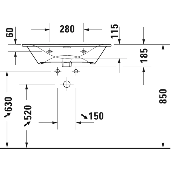 Раковина 73x49 см Duravit Viu 2344730000